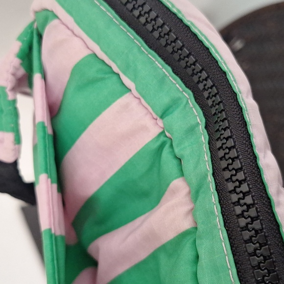 BAGGU Pink Green Awning Stripe Puffy Fanny Pack - Picture 10 of 13